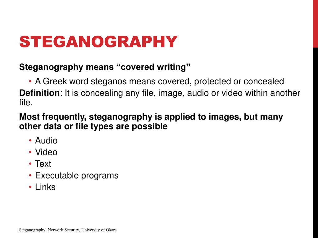 types of steganography