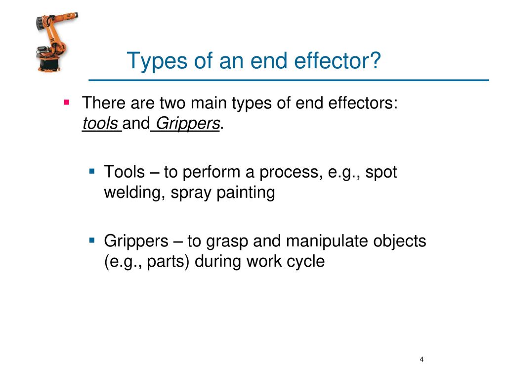Types of an end effector