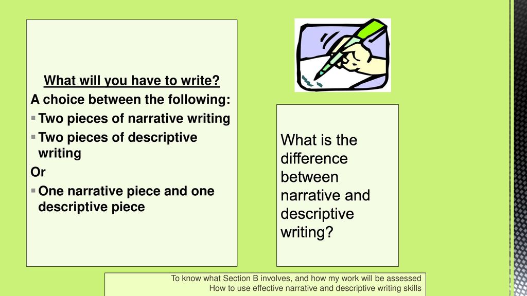 difference between narrative and descriptive writing