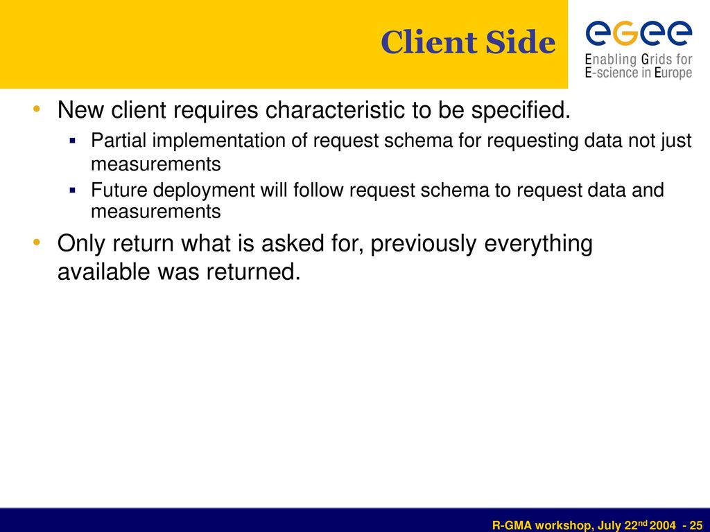 Client Side New client requires characteristic to be specified.