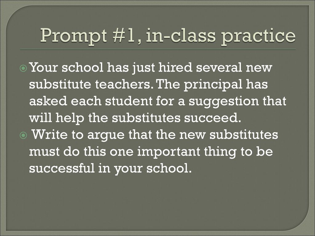 Prompt #1, in-class practice