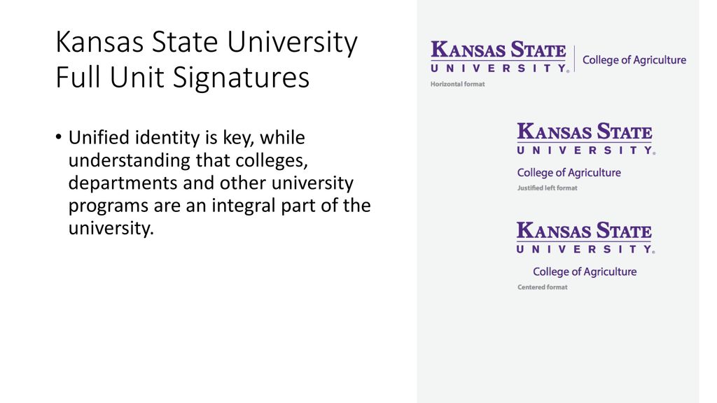 Kansas State University Full Unit Signatures