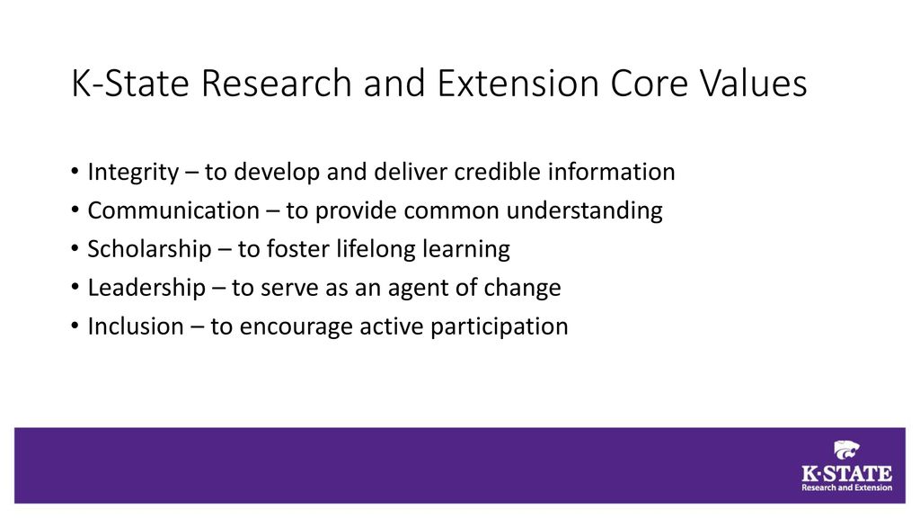 K-State Research and Extension Core Values