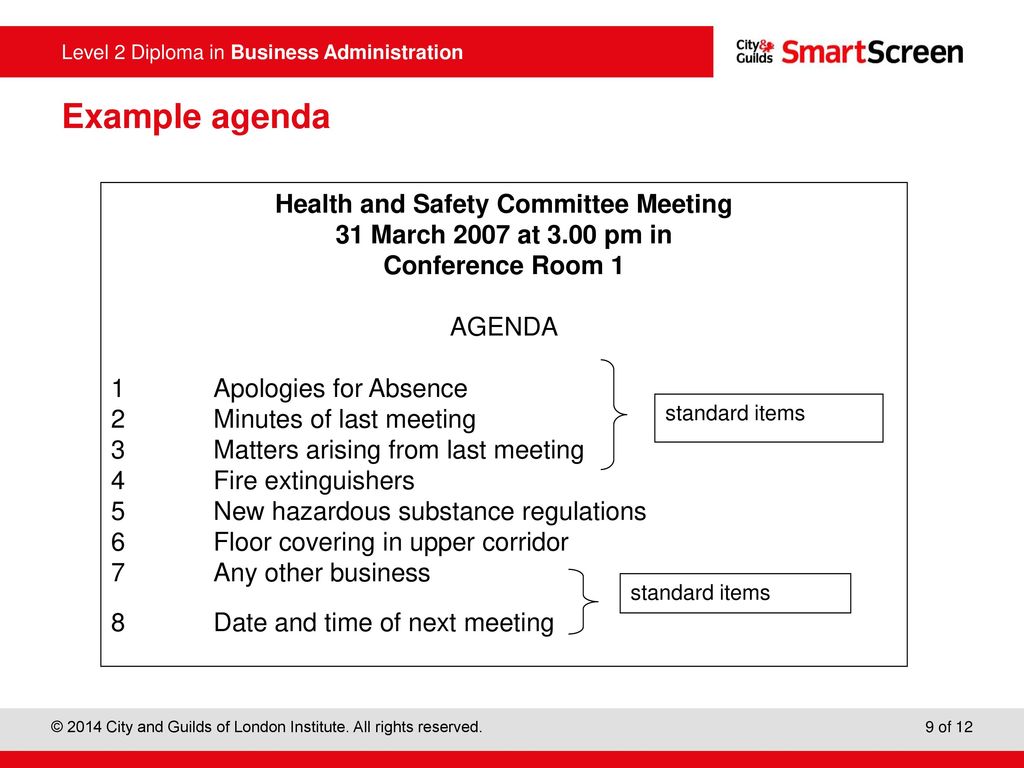 Health And Safety Committee Agenda Template