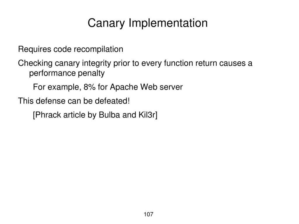 Canary Implementation