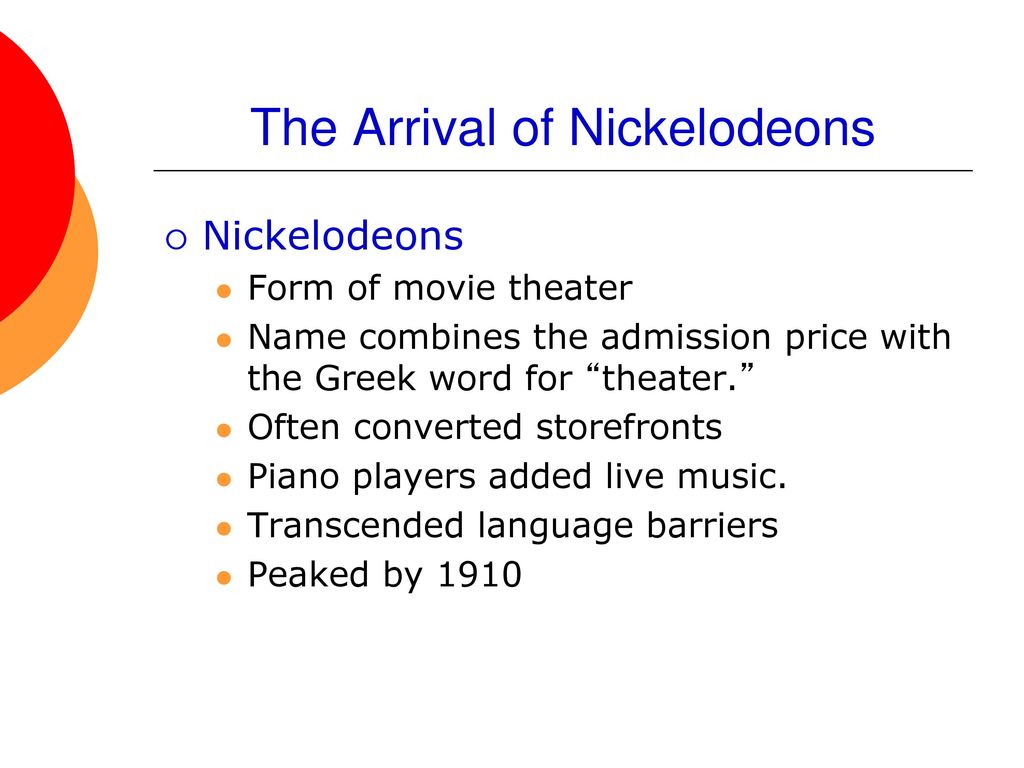 The Arrival of Nickelodeons