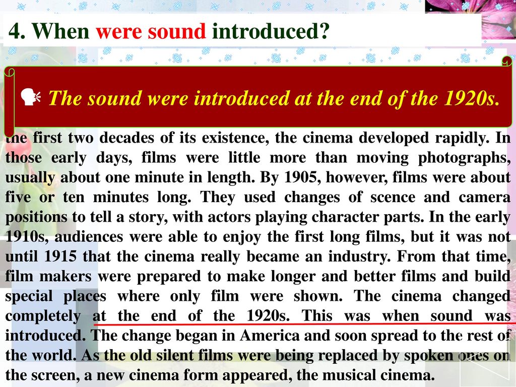4. When were sound introduced