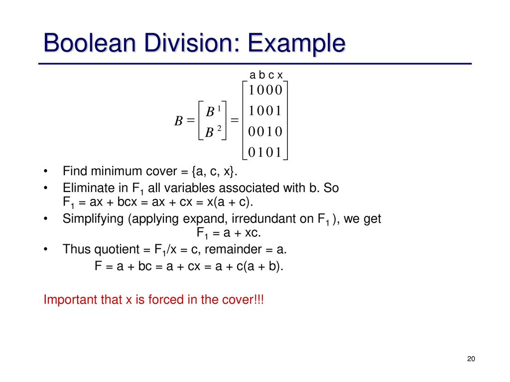 Logic Synthesis Boolean Division Ppt Download
