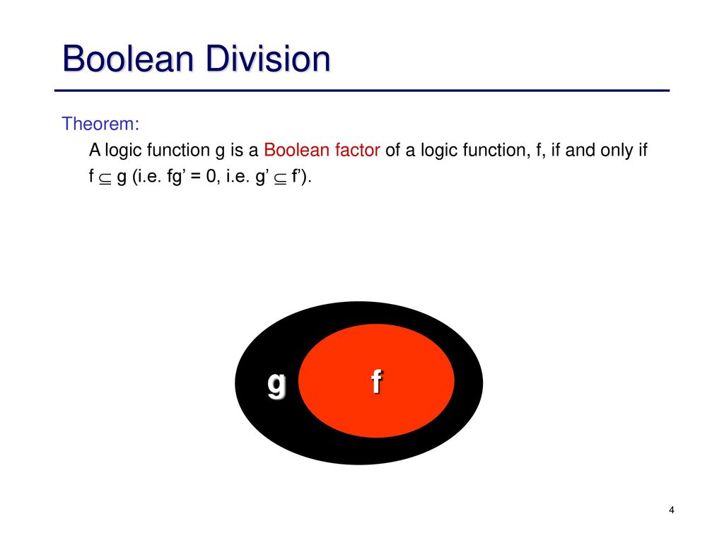 Logic Synthesis Boolean Division Ppt Download