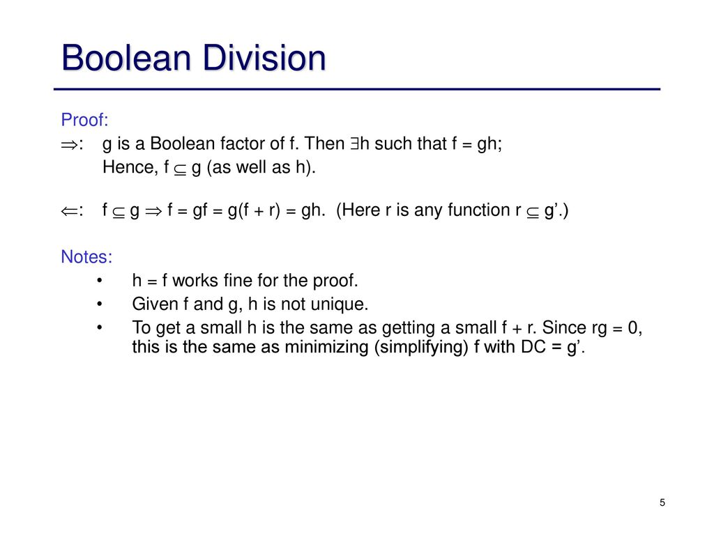 Logic Synthesis Boolean Division Ppt Download
