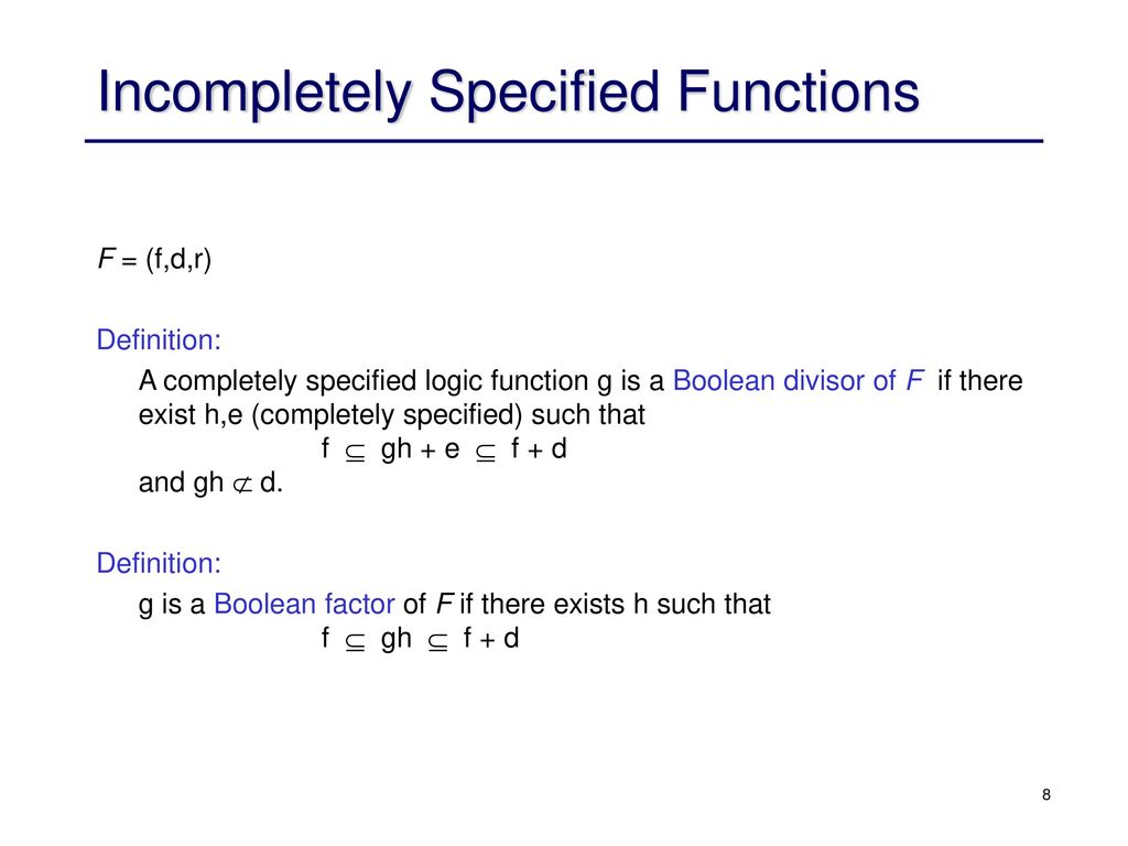 Logic Synthesis Boolean Division Ppt Download