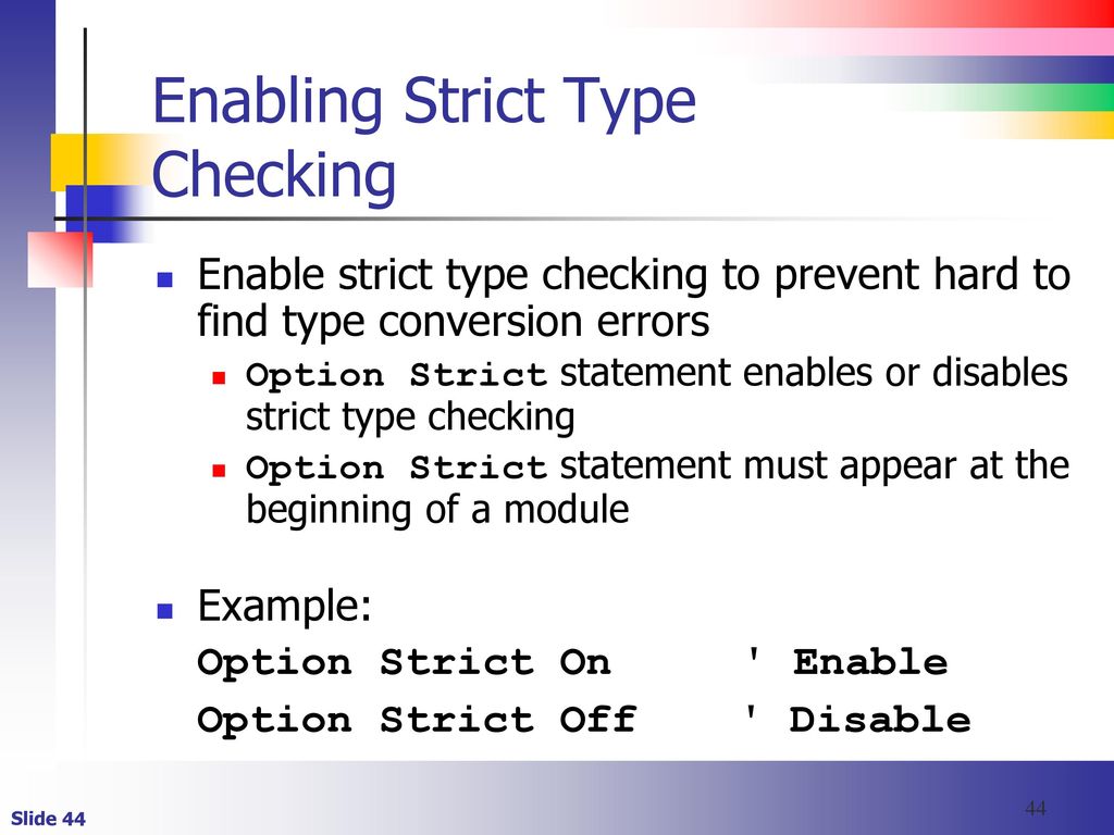 Enabling Strict Type Checking