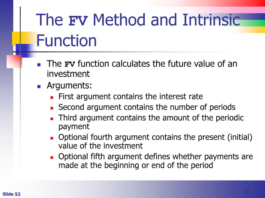 The FV Method and Intrinsic Function
