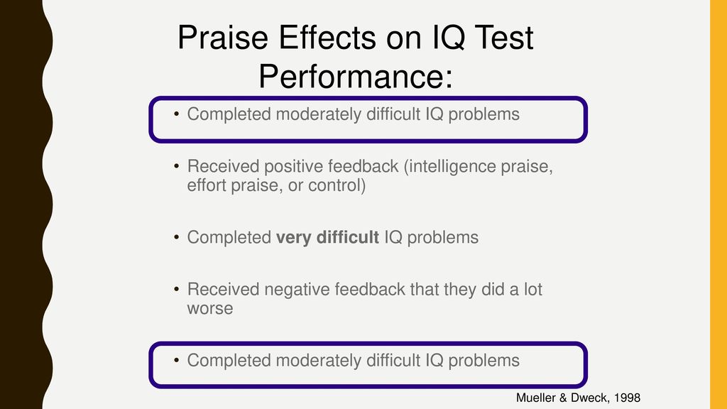 Praise Effects on IQ Test Performance: