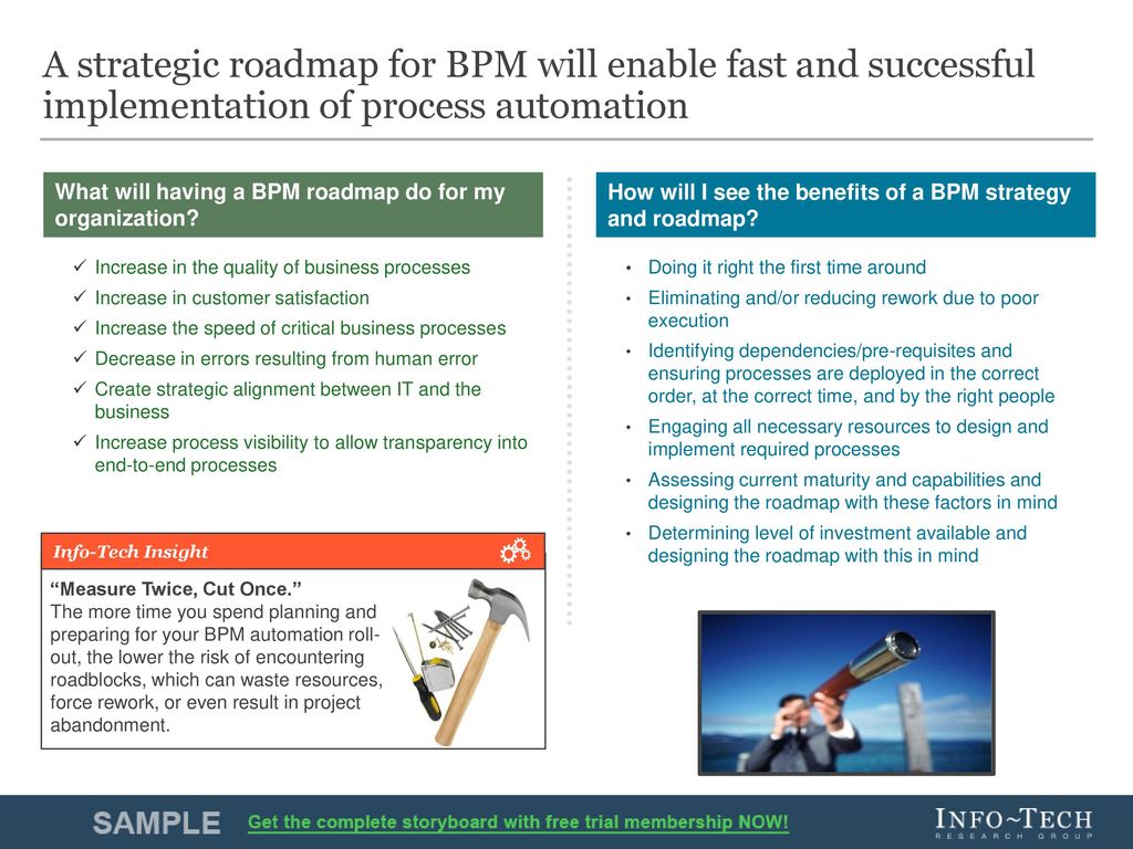 A strategic roadmap for BPM will enable fast and successful implementation of process automation