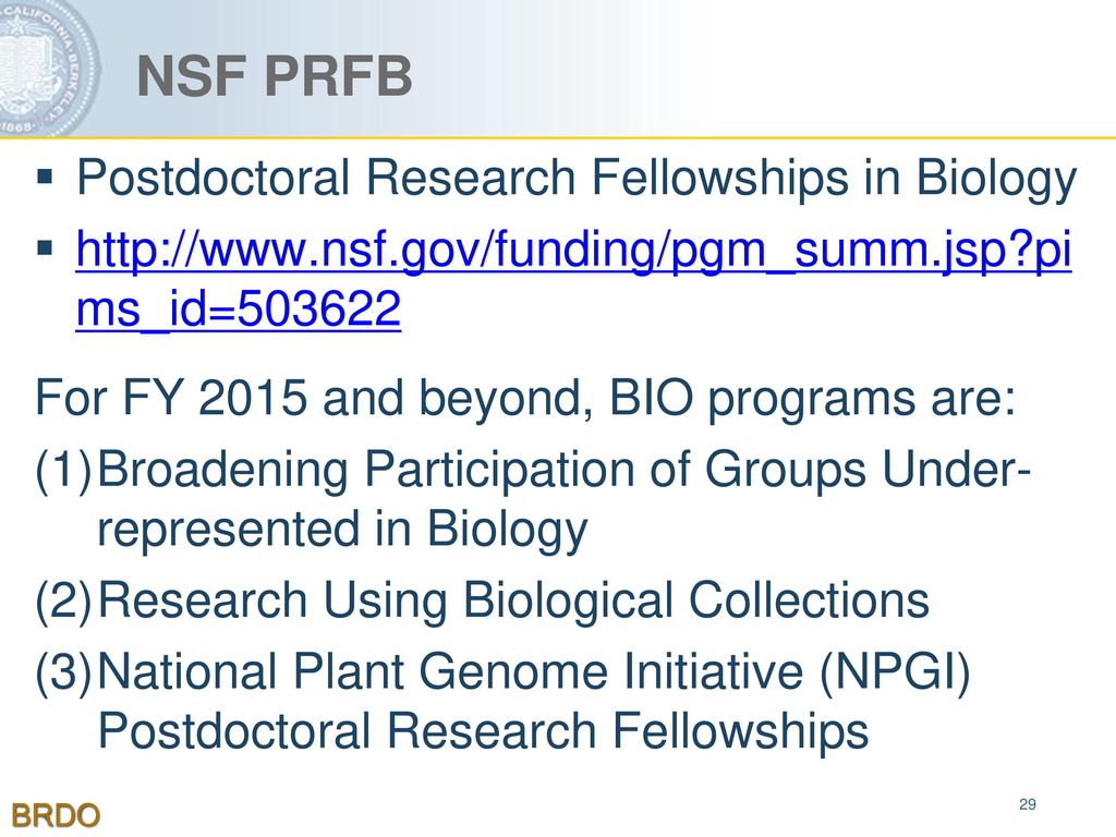 nsf postdoctoral research fellowship in biology