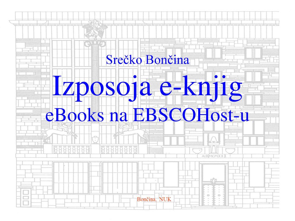 Srečko Bončina Izposoja e-knjig eBooks na EBSCOHost-u