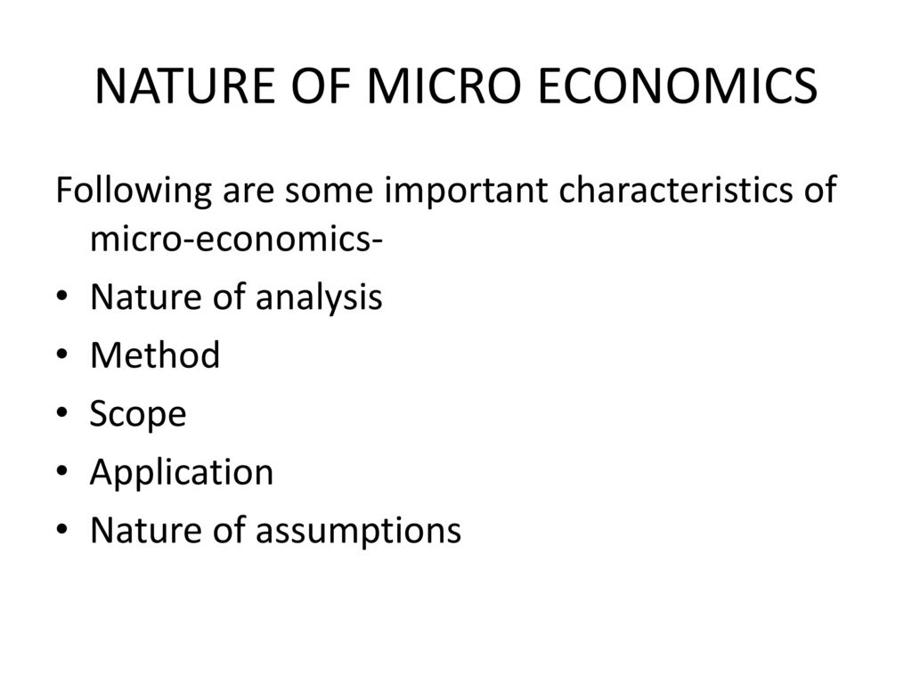 nature of microeconomics