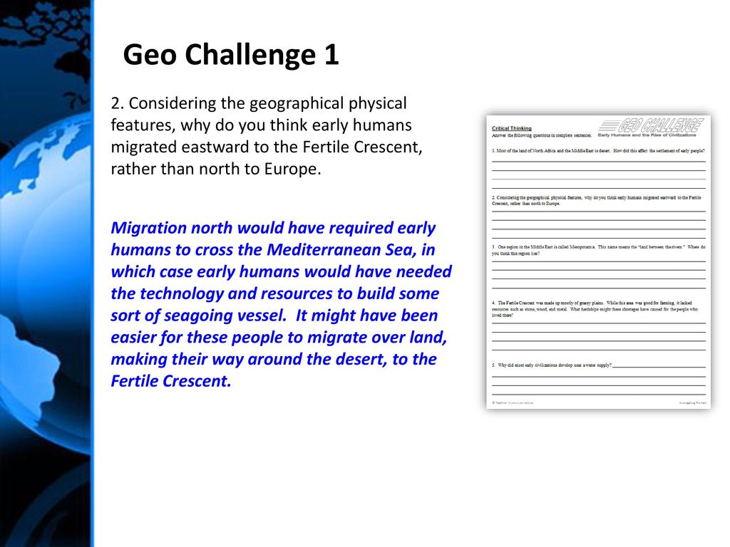 Geo-Challenge Early Humans. - Ppt Download
