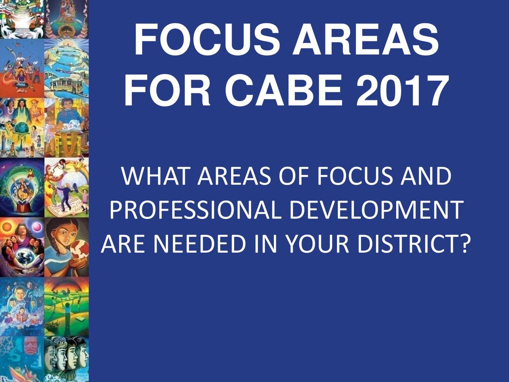 FOCUS AREAS FOR CABE 2017 WHAT AREAS OF FOCUS AND PROFESSIONAL DEVELOPMENT ARE NEEDED IN YOUR DISTRICT