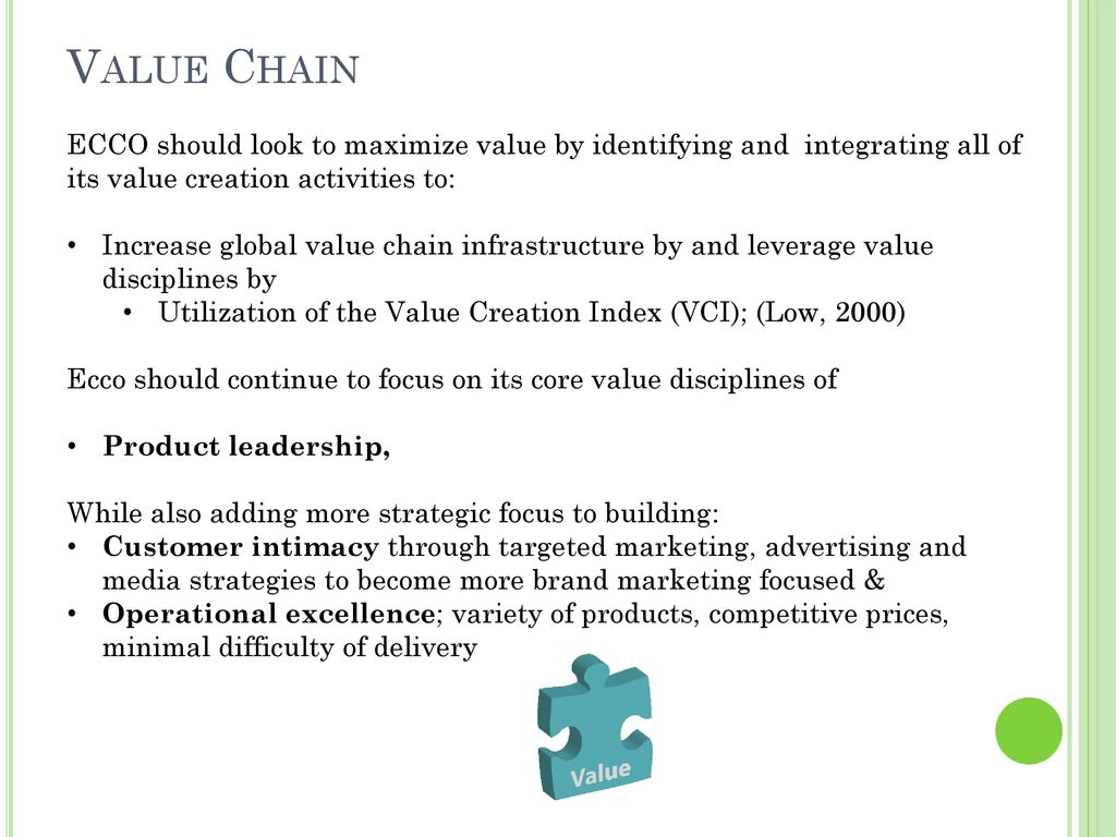 ECCO: Strategies for expansion -