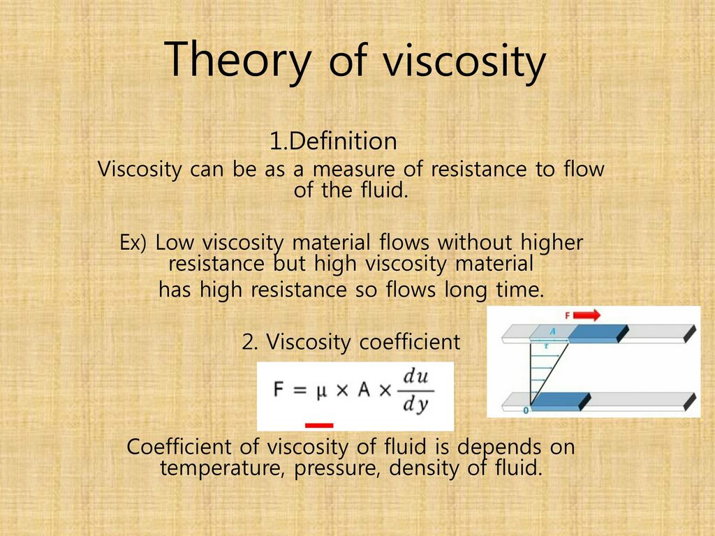 Theory of viscosity 1.Definition ppt download