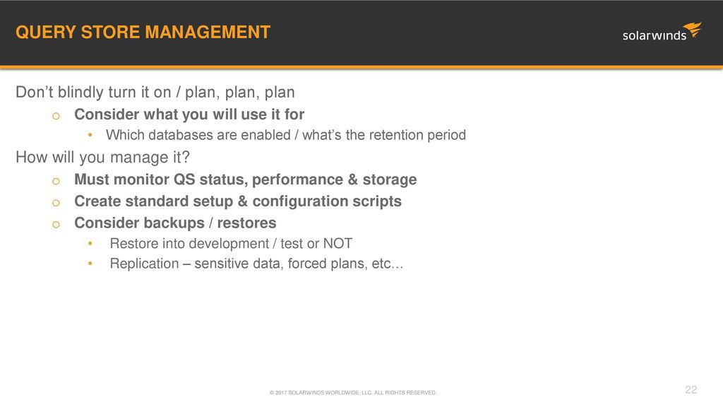 Welcome to the 2016 query store ppt download