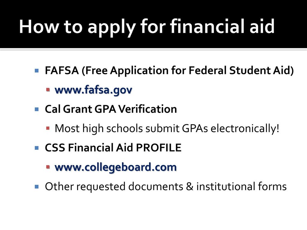 Applying for Financial Aid - ppt download