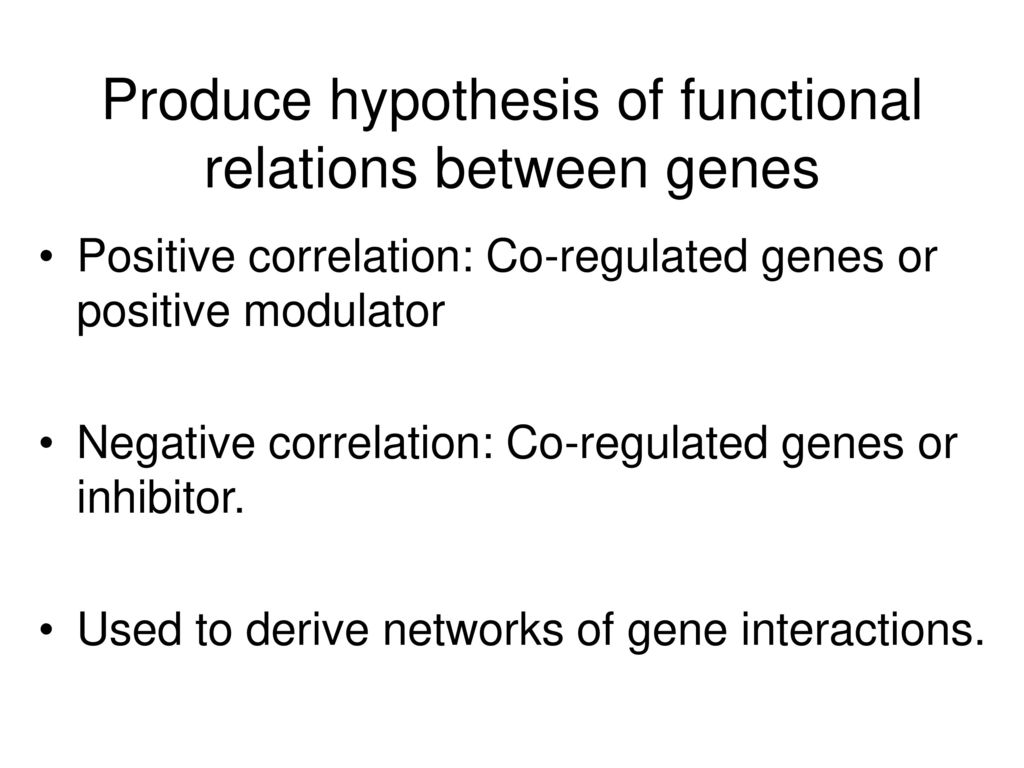 Produce hypothesis of functional relations between genes