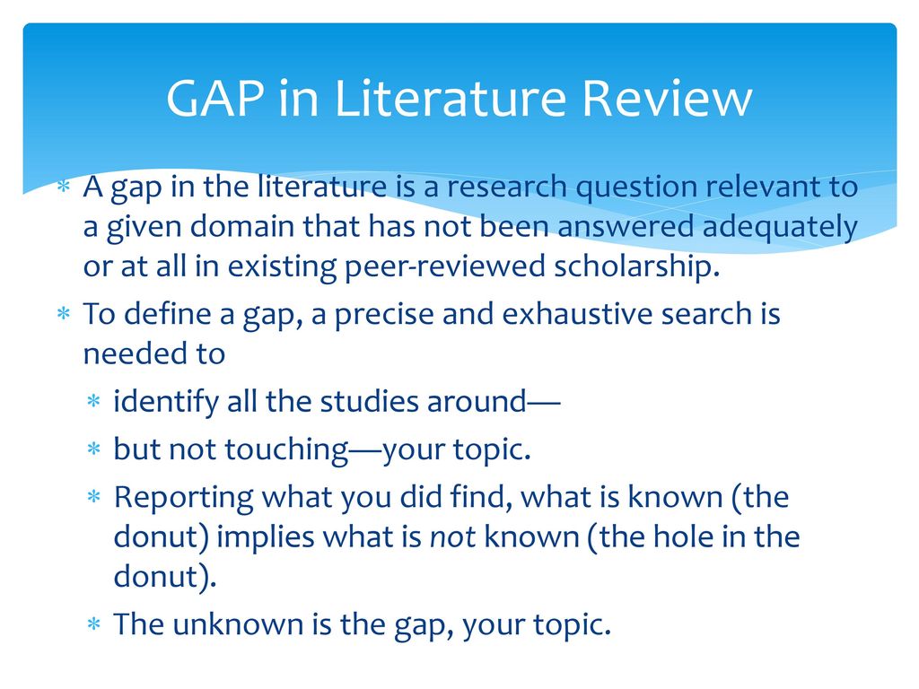 the gap in literature review