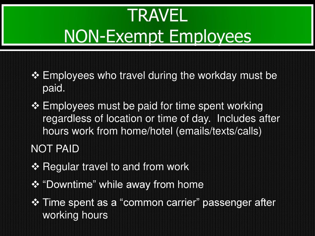 flsa nonexempt travel time