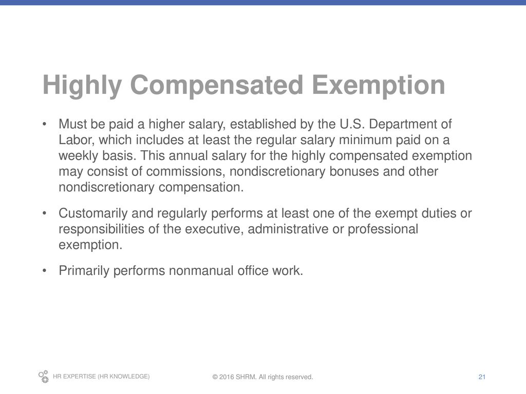 Fair Labor Standards Act Training, Part 4 Exempt Employees ppt download