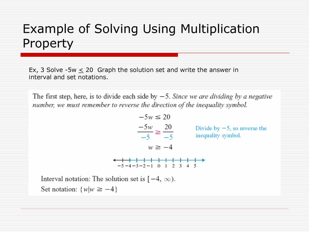 Example of Solving Using Multiplication Property