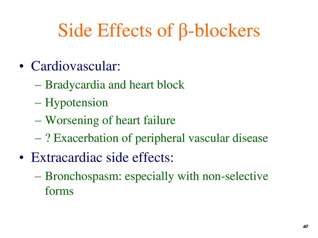 Side Effects of β-blockers