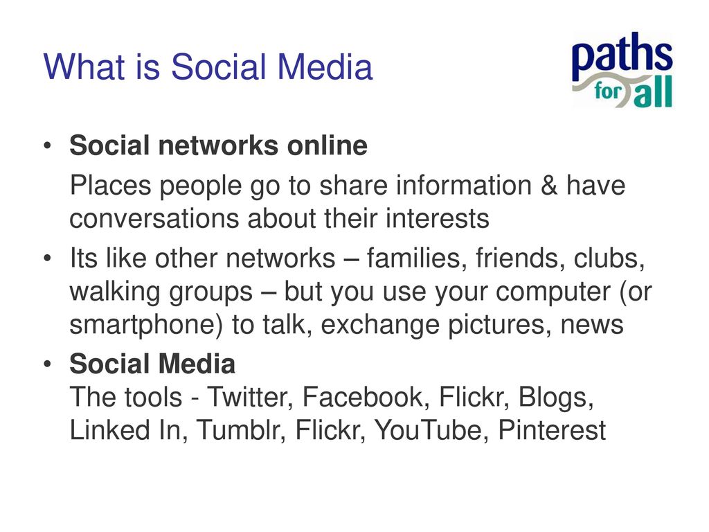 What is Social Media Social networks online