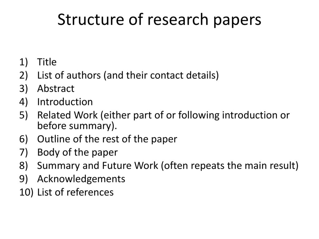 related work in research paper