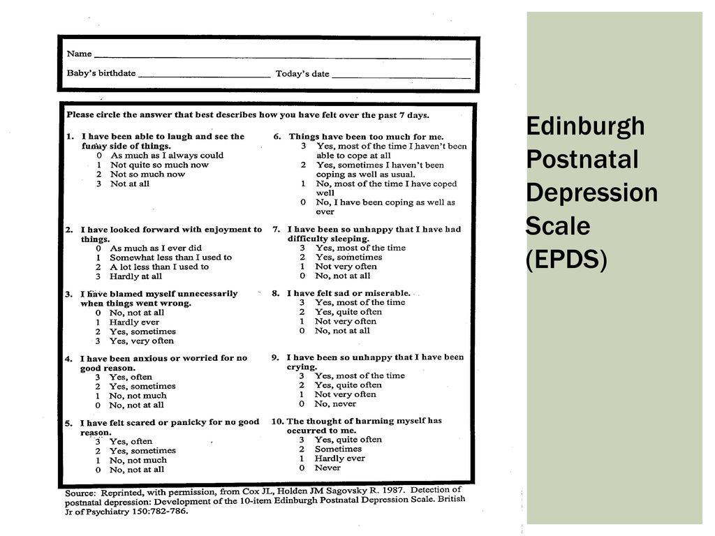 We conclude that the arabic version of the epds is a reliable and valid screening tool for depression in postpartum women. Edinburgh Postpartum Depression Scale Arabic : Screening For Postpartum Depression Why Pediatricians Matter Ppt Download