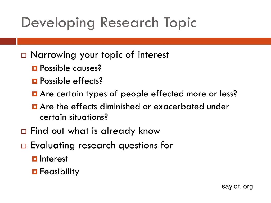 Developing Research Topic