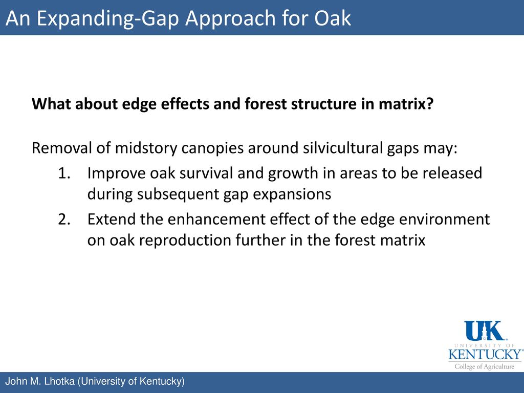 An Expanding-Gap Approach for Oak