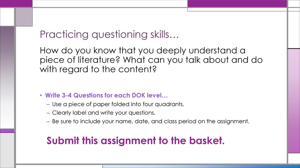 Practicing questioning skills…