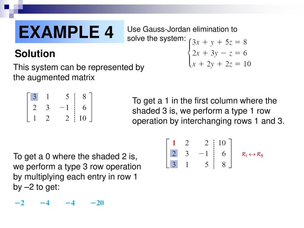 Gaussian elimination revisited consider solving the linear 40 off