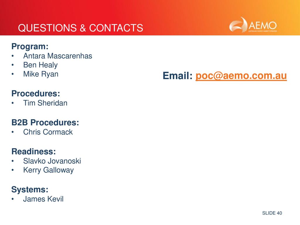 Questions & Contacts