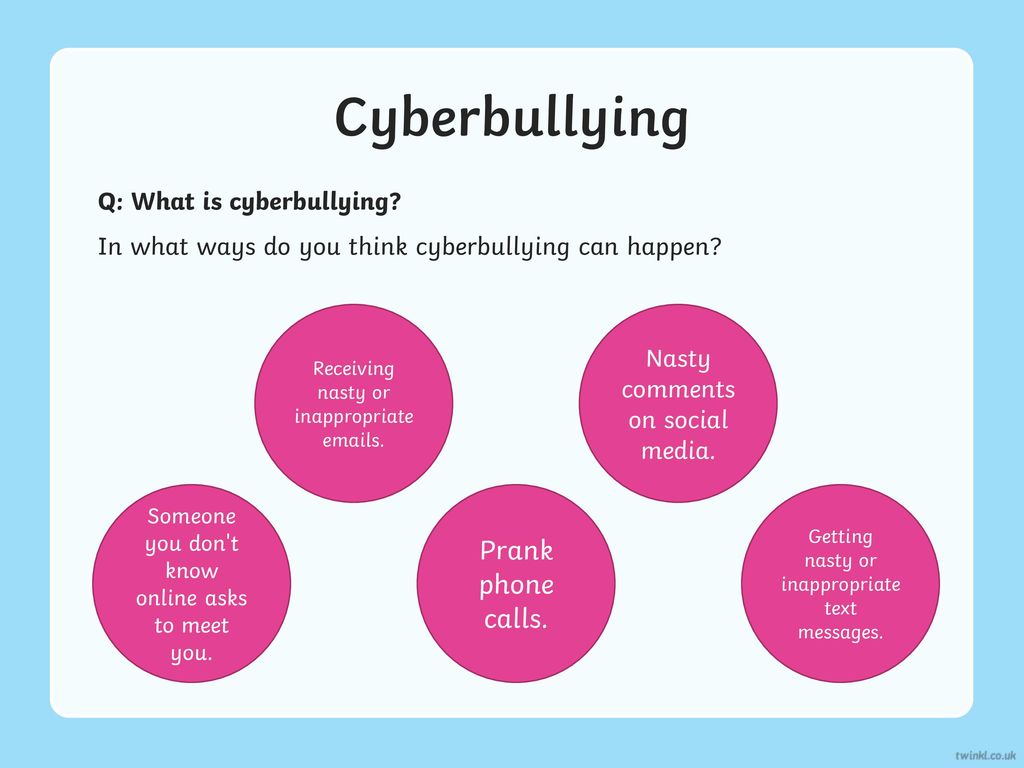 Cyberbullying Prank phone calls. Q: What is cyberbullying