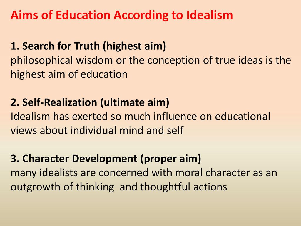 idealism and education