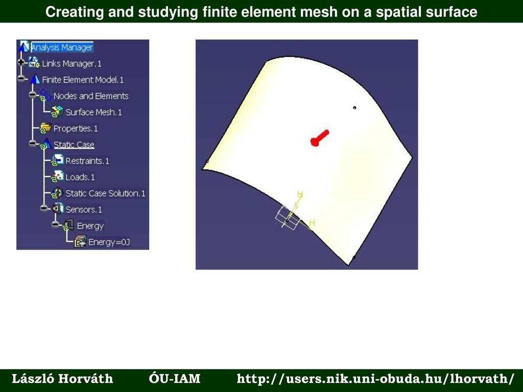 Creating and studying finite element mesh on a spatial surface