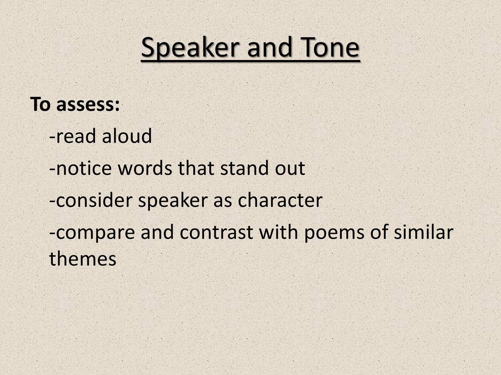 Blaze Gud kompas Elements of Poetry Speaker and tone Setting and context - ppt download