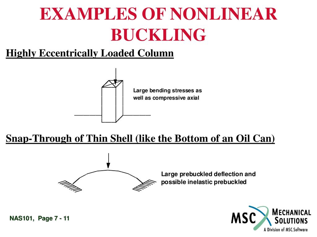 EXAMPLES OF NONLINEAR BUCKLING