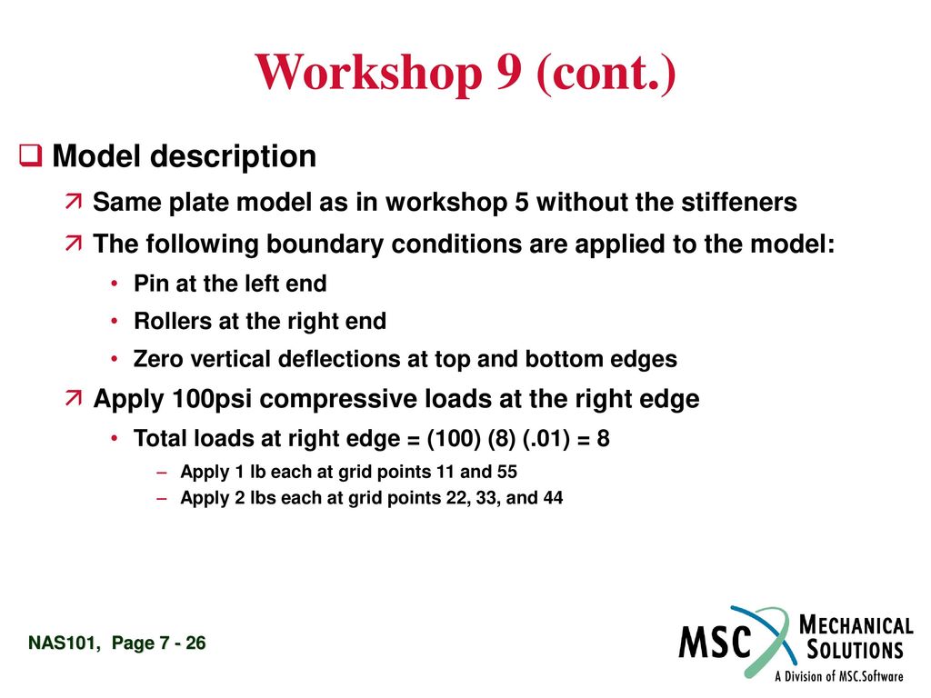 Workshop 9 (cont.) Model description