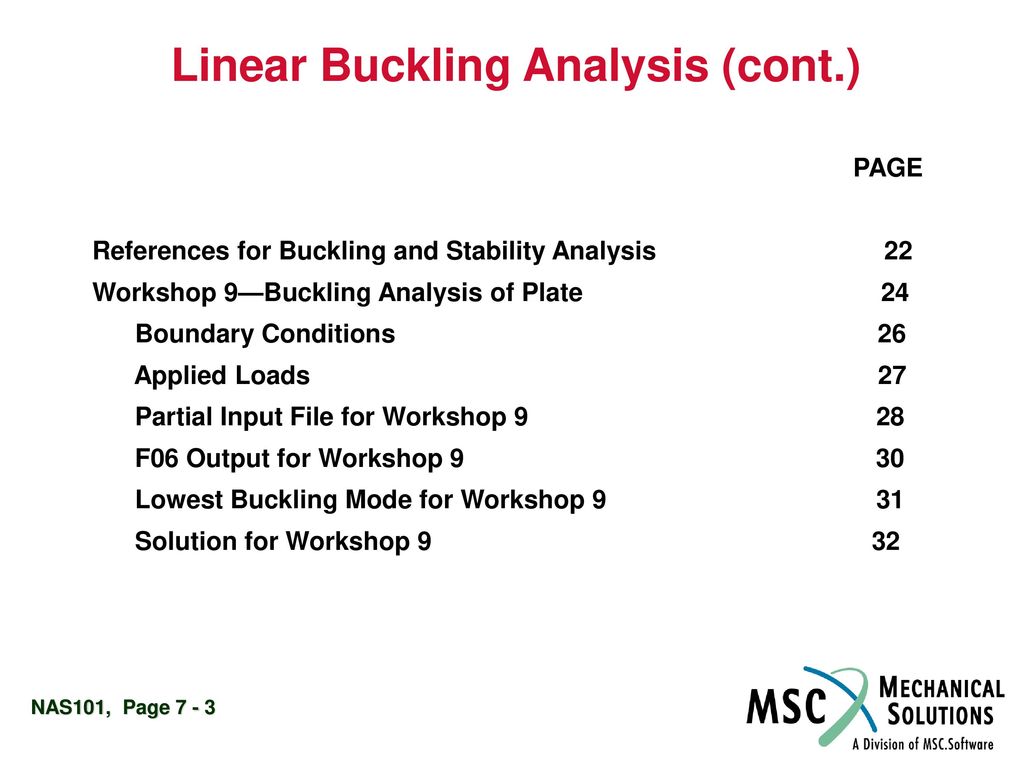 Linear Buckling Analysis (cont.)