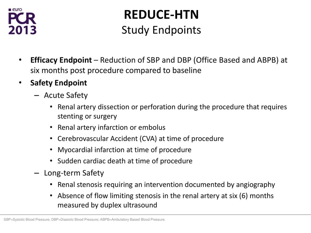 REDUCE-HTN Study Endpoints